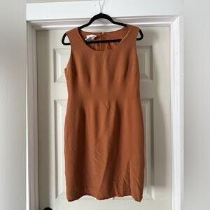 Elegant Tan Sleeveless Dress Silk Dress Size 12